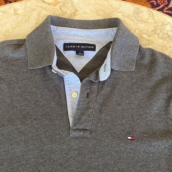 TOMMY HILFIGER 1985 MOULINE LONG SLEEVE MEN'S POLO SHIRT - Picture 5 of 8